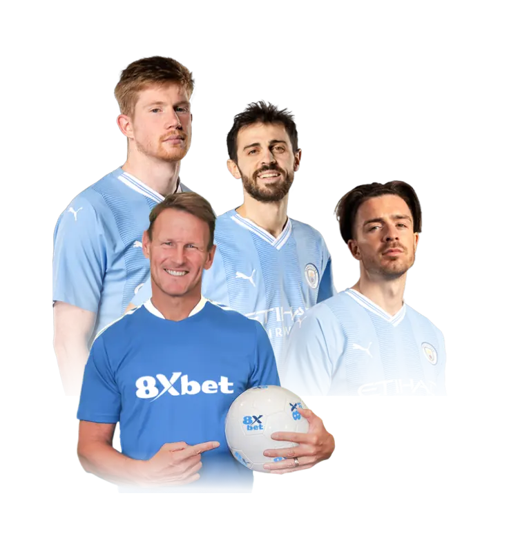 Cầu thủ và quả bóng 8XBET trên màn hình ứng dụng